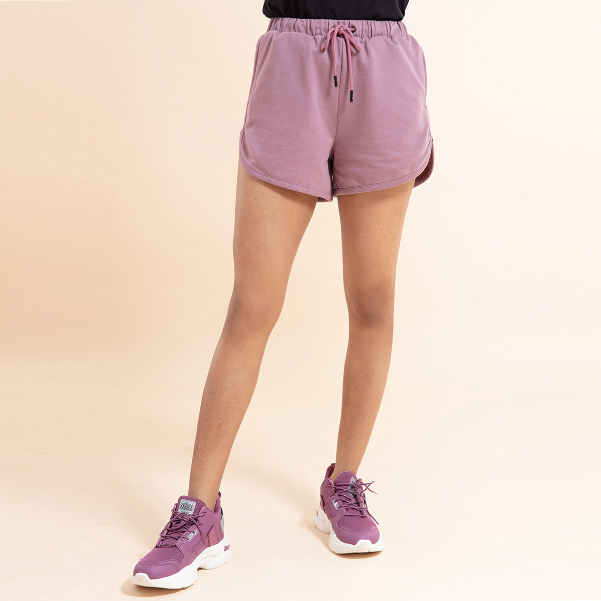 Chill- Pill Cotton Terry Shorts , Nykd All Day-NYK 039 Elderberry