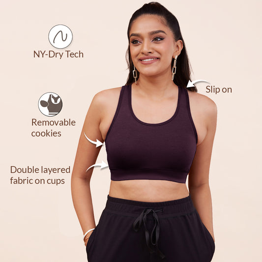Nykd All Day Be Bold Low Impact Sports Bra With Removable Padding - NYK214  Women Sports Non Padded Bra - Buy Nykd All Day Be Bold Low Impact Sports Bra  With Removable