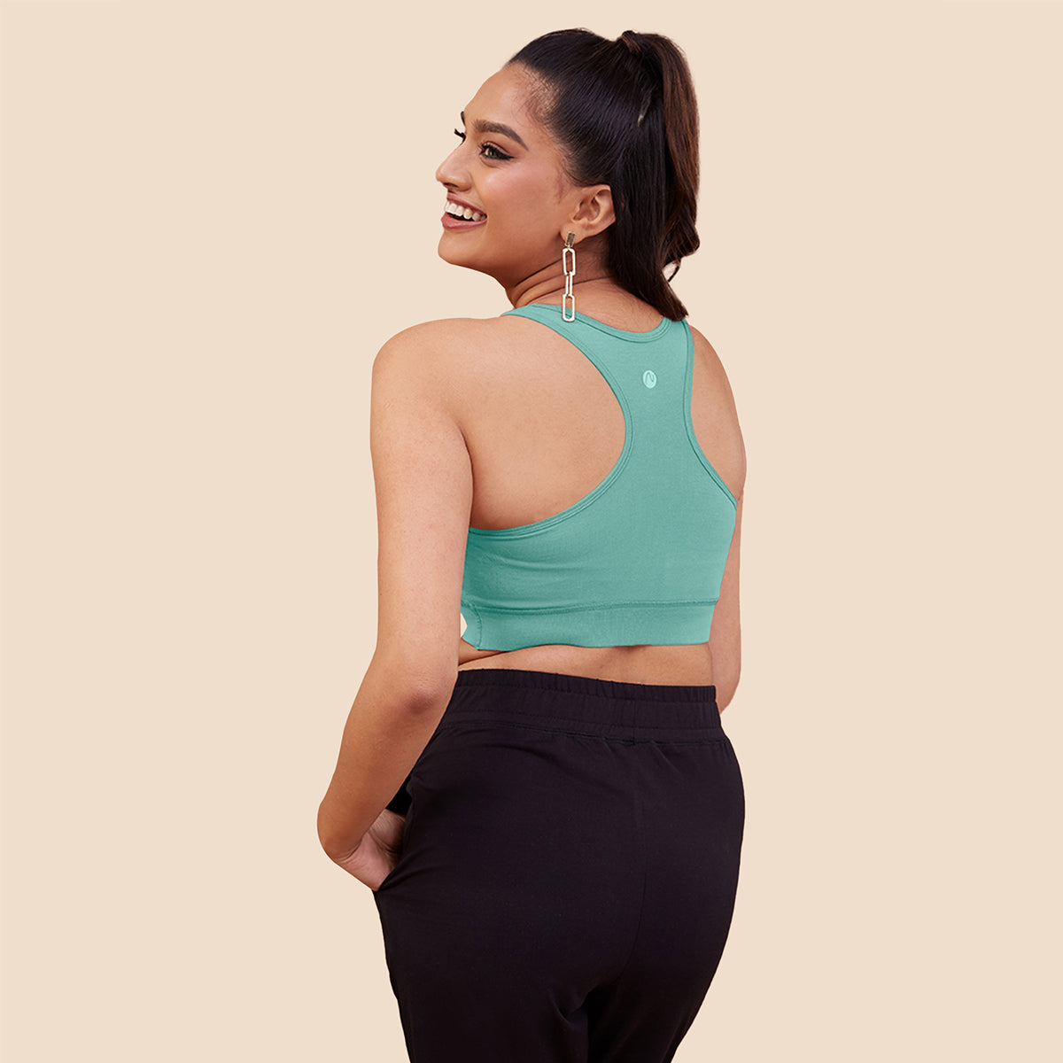 Nykd All day Essential Cotton Sports Bra-NYK059 Anthracite – Nykd