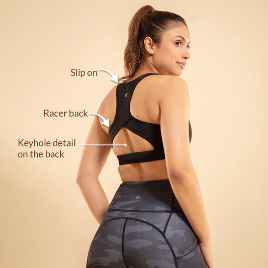 Nykd All Day On-Trend Sports Bra With Keyhole Back - NYK082 - Doodle B –  Nykd by Nykaa