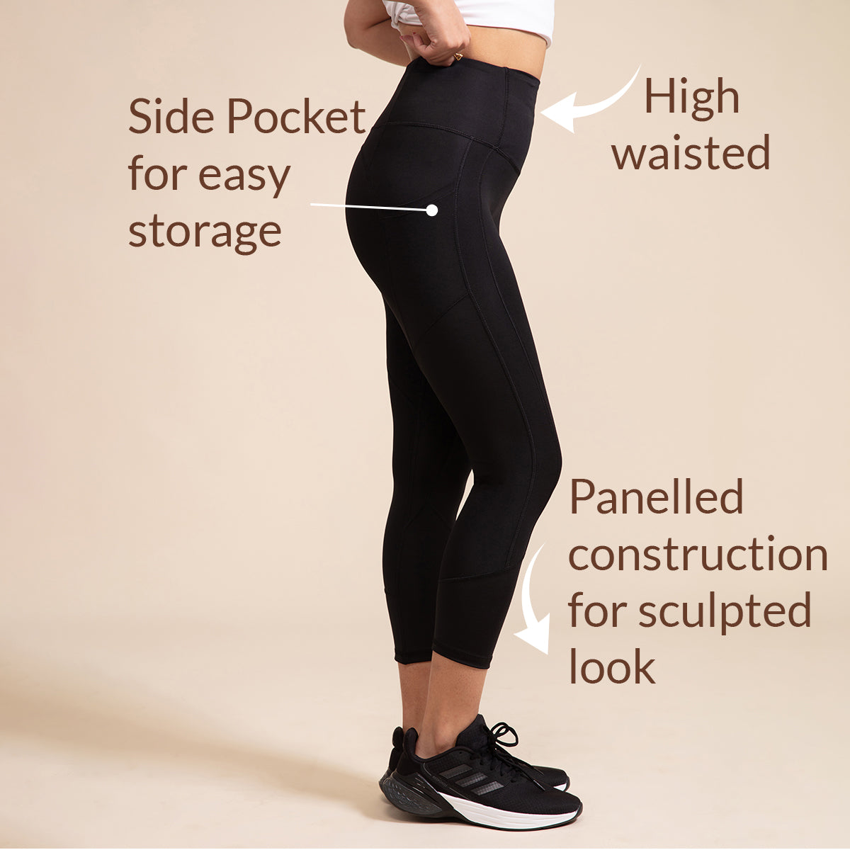 Nykd All Day High rise Classic Pannelled Leggings-NYK100 Anthracite