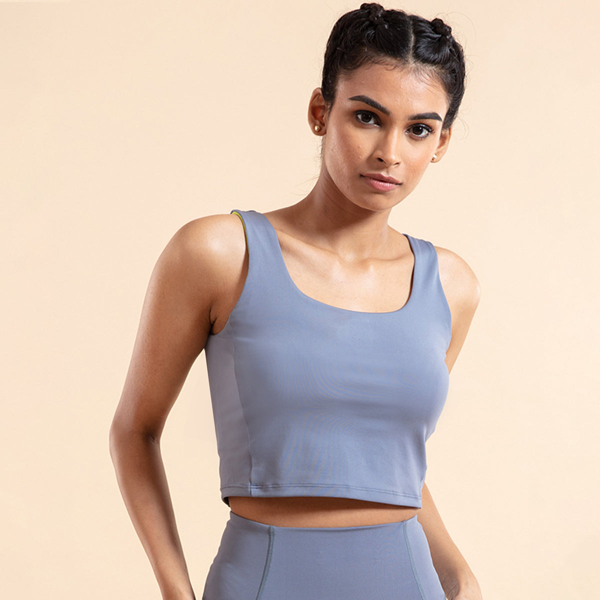 Nykd All Day Crop top Bra- NYK206 China Blue