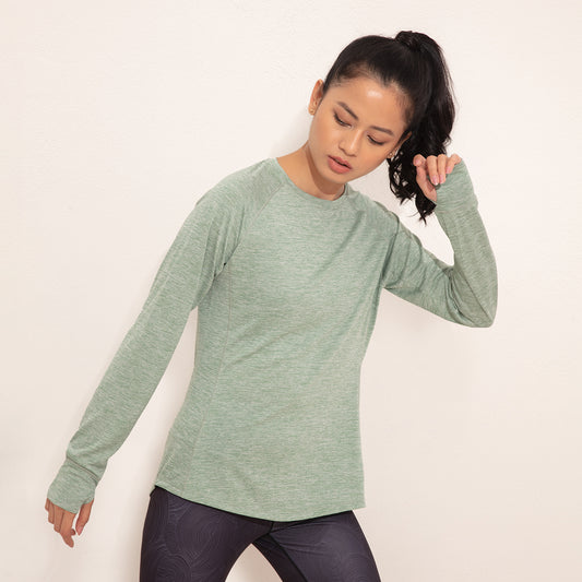 Long Sleeved Athletic Top-NYK311 Iceberg Green