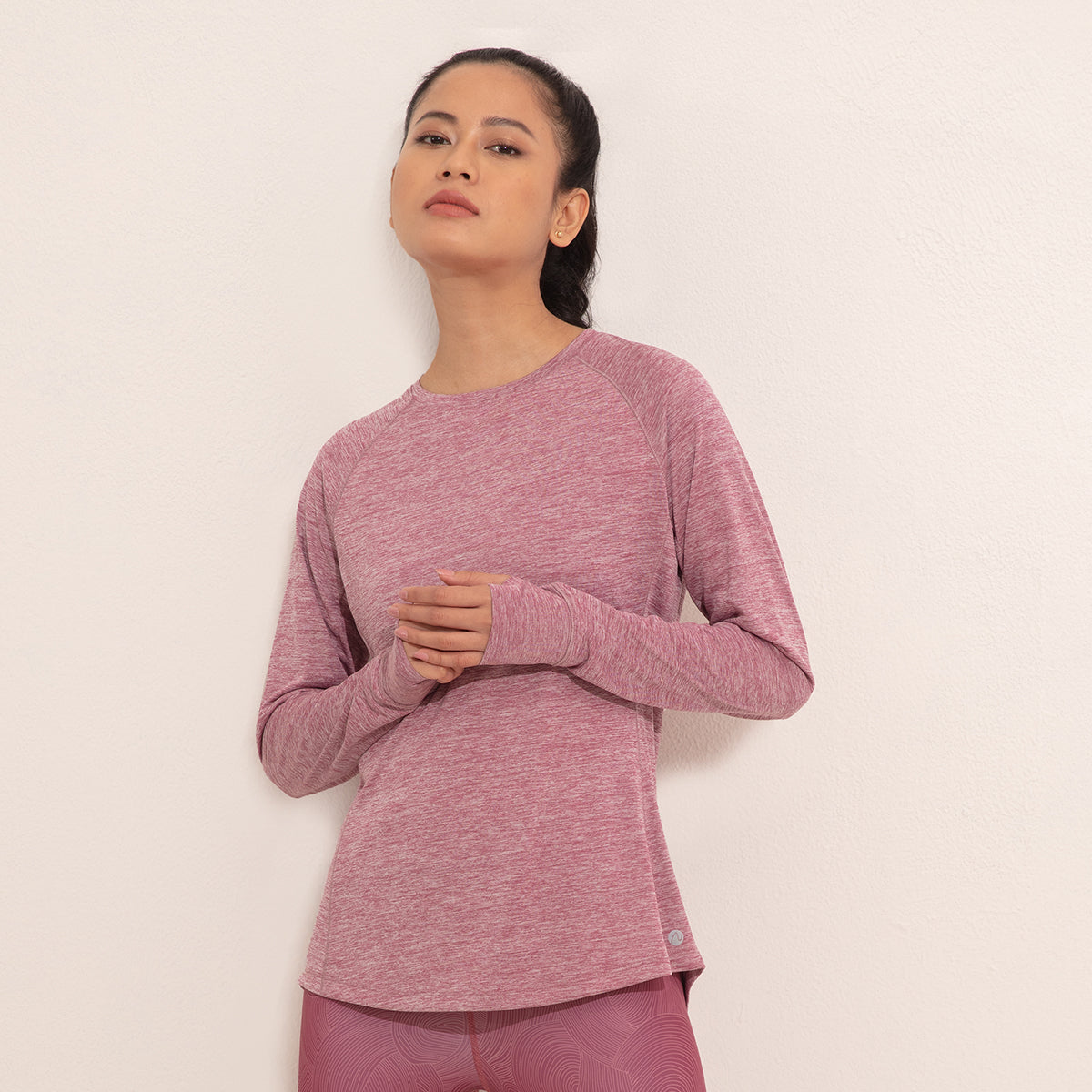 Long Sleeved Athletic Top-NYK311 Wistful Mauve