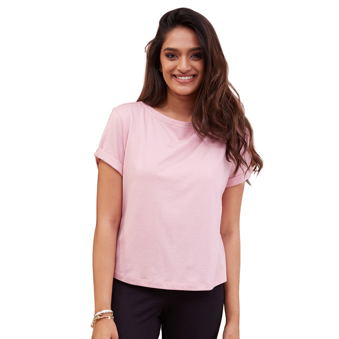 Nykd All Day Essential Cotton Modal Tee in Relaxed fit-NYLE048 Zephyr