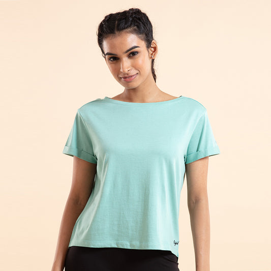 Nykd All Day Essential Cotton Modal Tee in Relaxed fit-NYLE048 Wasabi