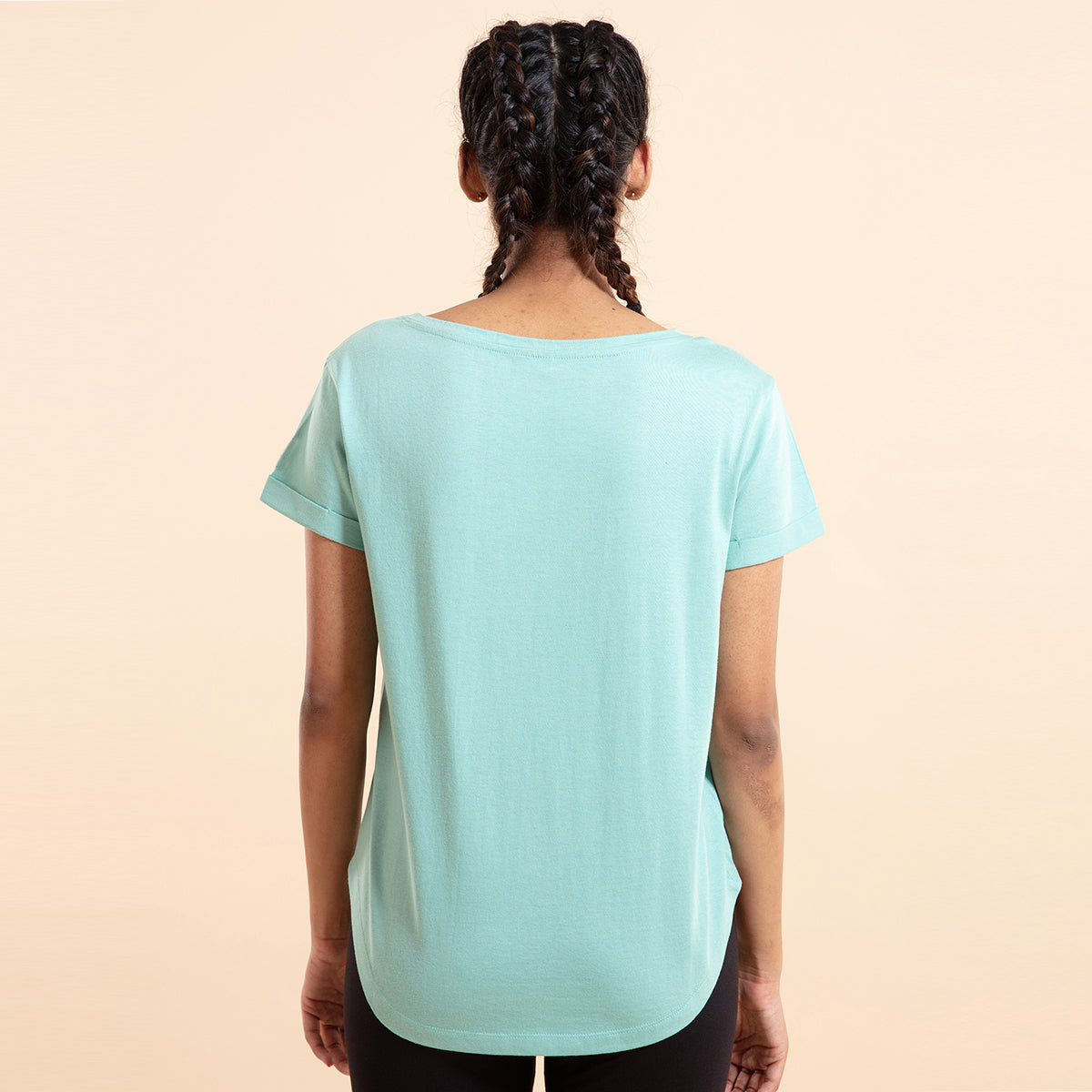 Nykd All Day Essential Cotton Modal Tee in Relaxed fit-NYLE048 Wasabi