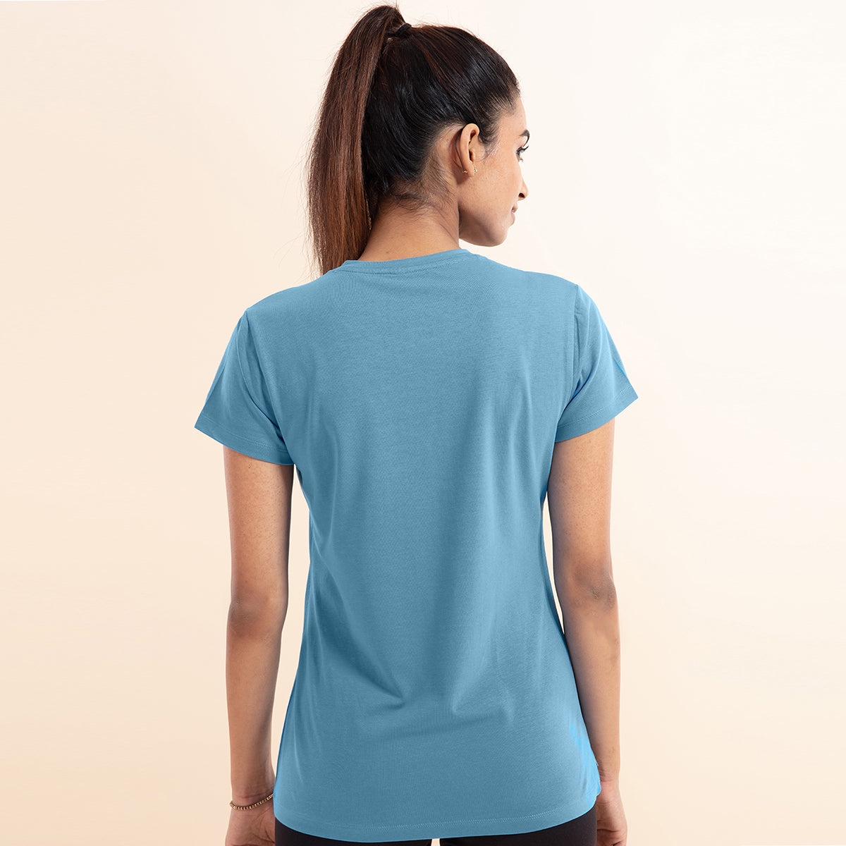 Essential Stretch Cotton Tee In Relaxed Fit , Nykd All Day-NYLE216 - Aquamarine