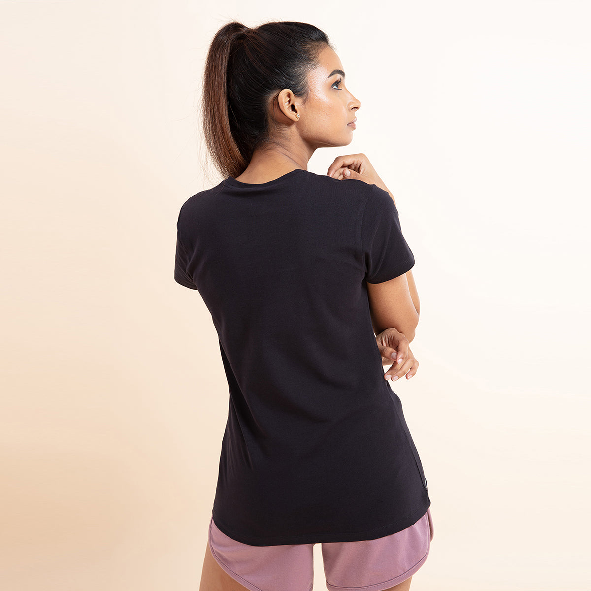 Essential Stretch Cotton Tee In Relaxed Fit , Nykd All Day-NYLE216 - Jet Black
