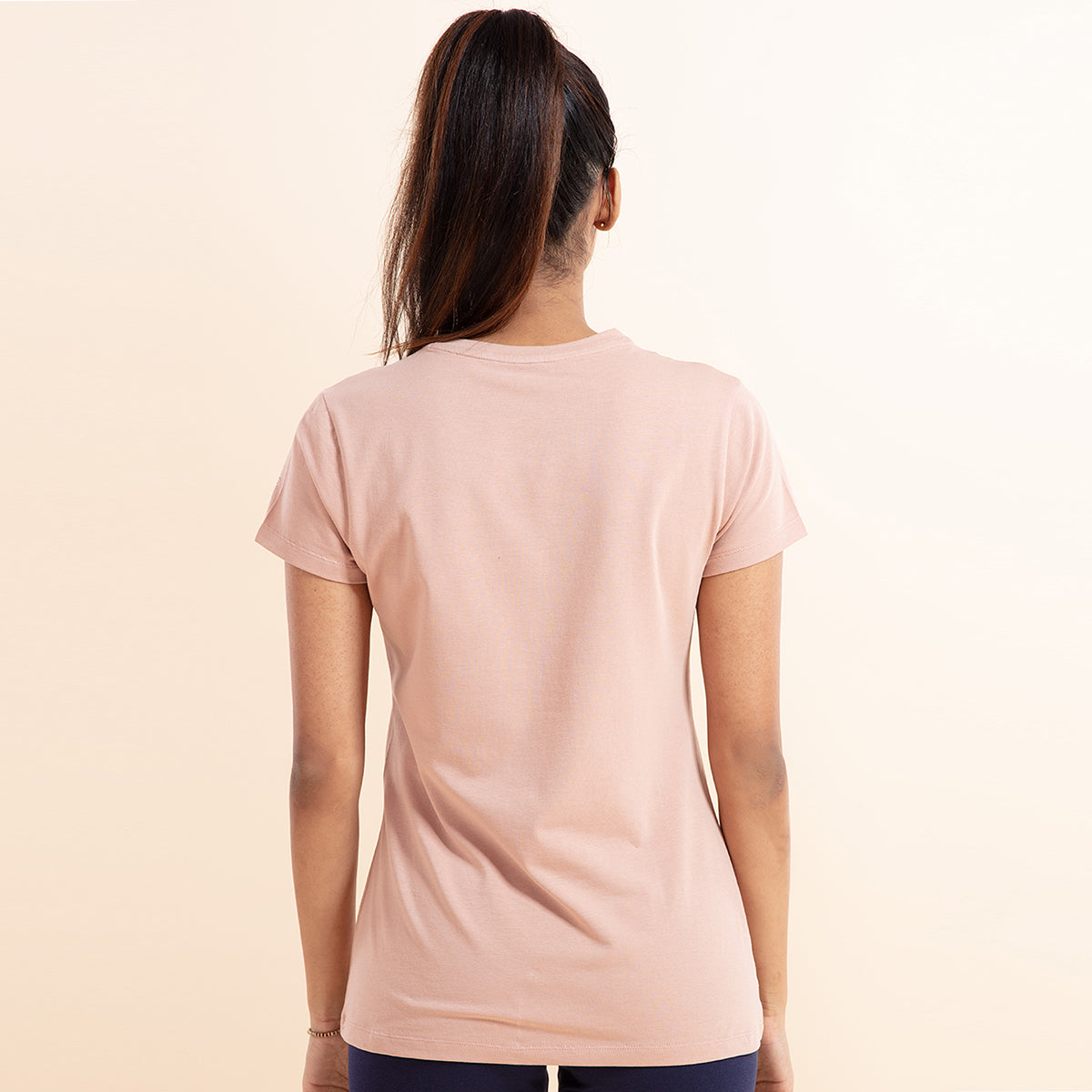 Essential Stretch Cotton Tee In Relaxed Fit , Nykd All Day-NYLE216 - Mellow rose