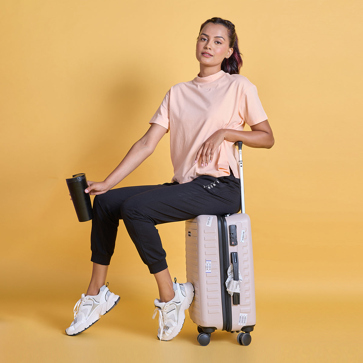 Nykd All Day Iconic Cotton Boxy Tee - NYLE276 - Peach parfait