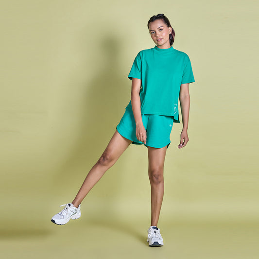 Nykd All Day Iconic Cotton Boxy Tee - NYLE276 - Pepper green