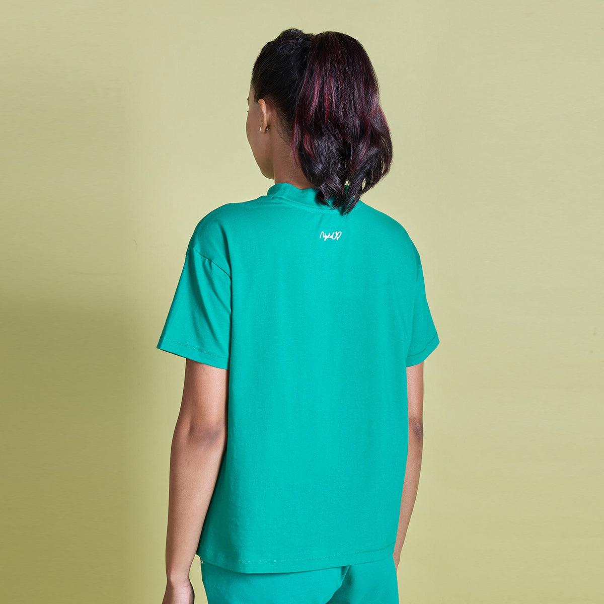 Nykd All Day Iconic Cotton Boxy Tee - NYLE276 - Pepper green