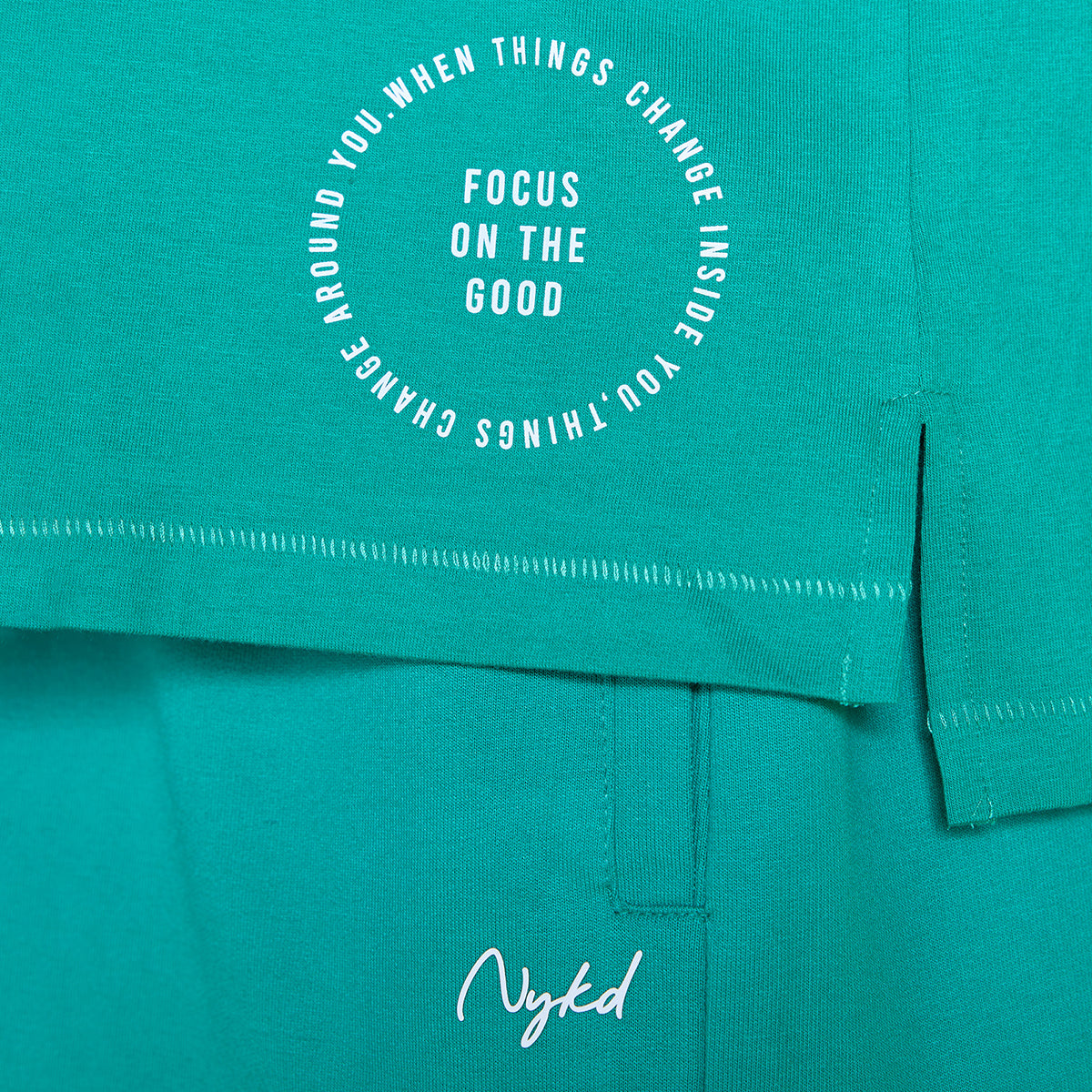Nykd All Day Iconic Cotton Boxy Tee - NYLE276 - Pepper green
