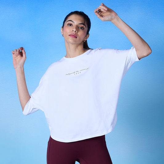 Nykd All Day Cotton Dolman Tee - NYLE278 - Bright white