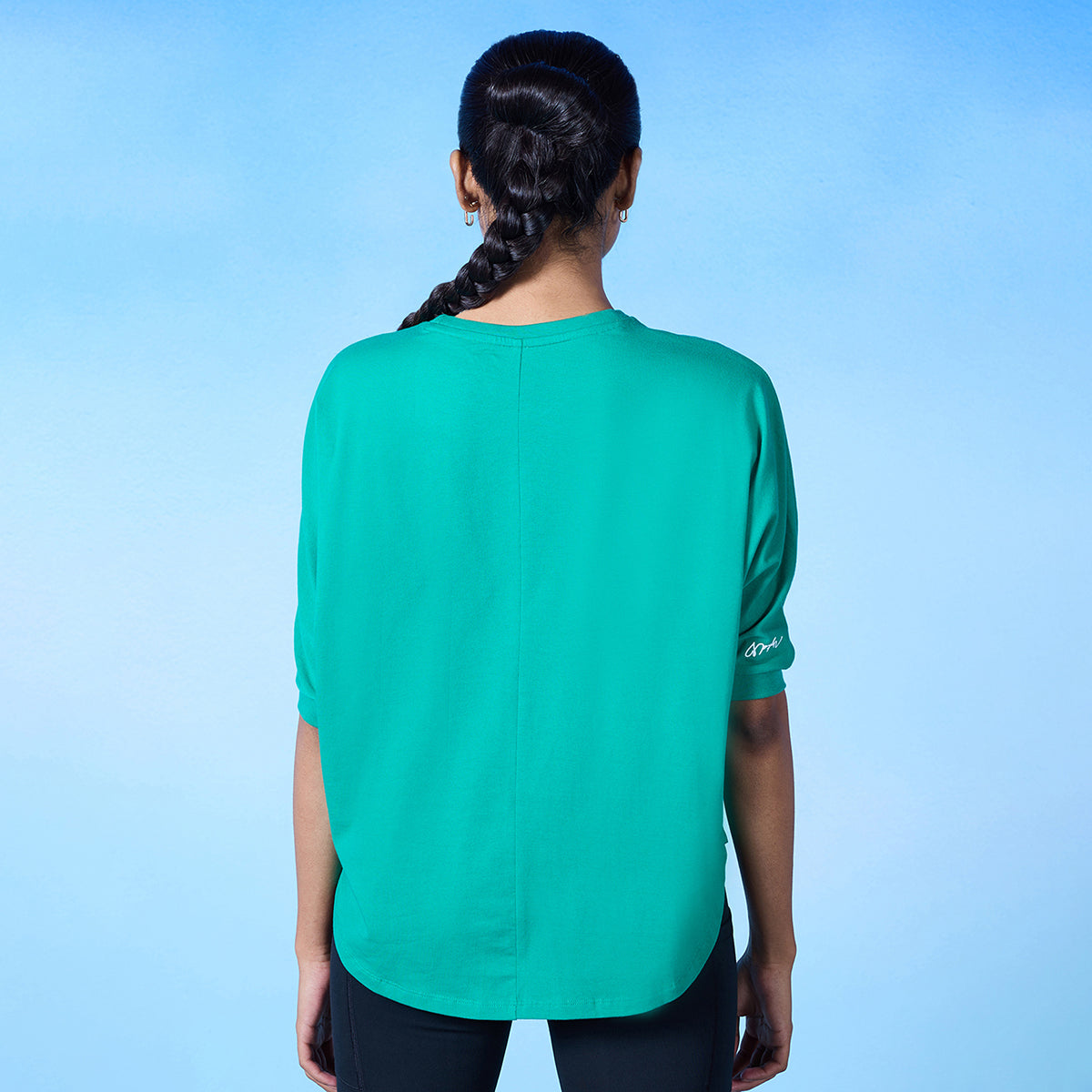 Nykd All Day Cotton Dolman Tee - NYLE278 - Pepper green