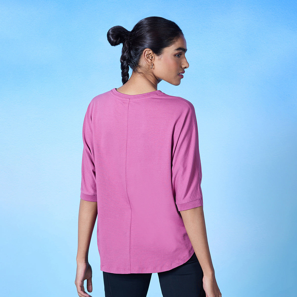 Nykd All Day Cotton Dolman Tee - NYLE278 - Red violet