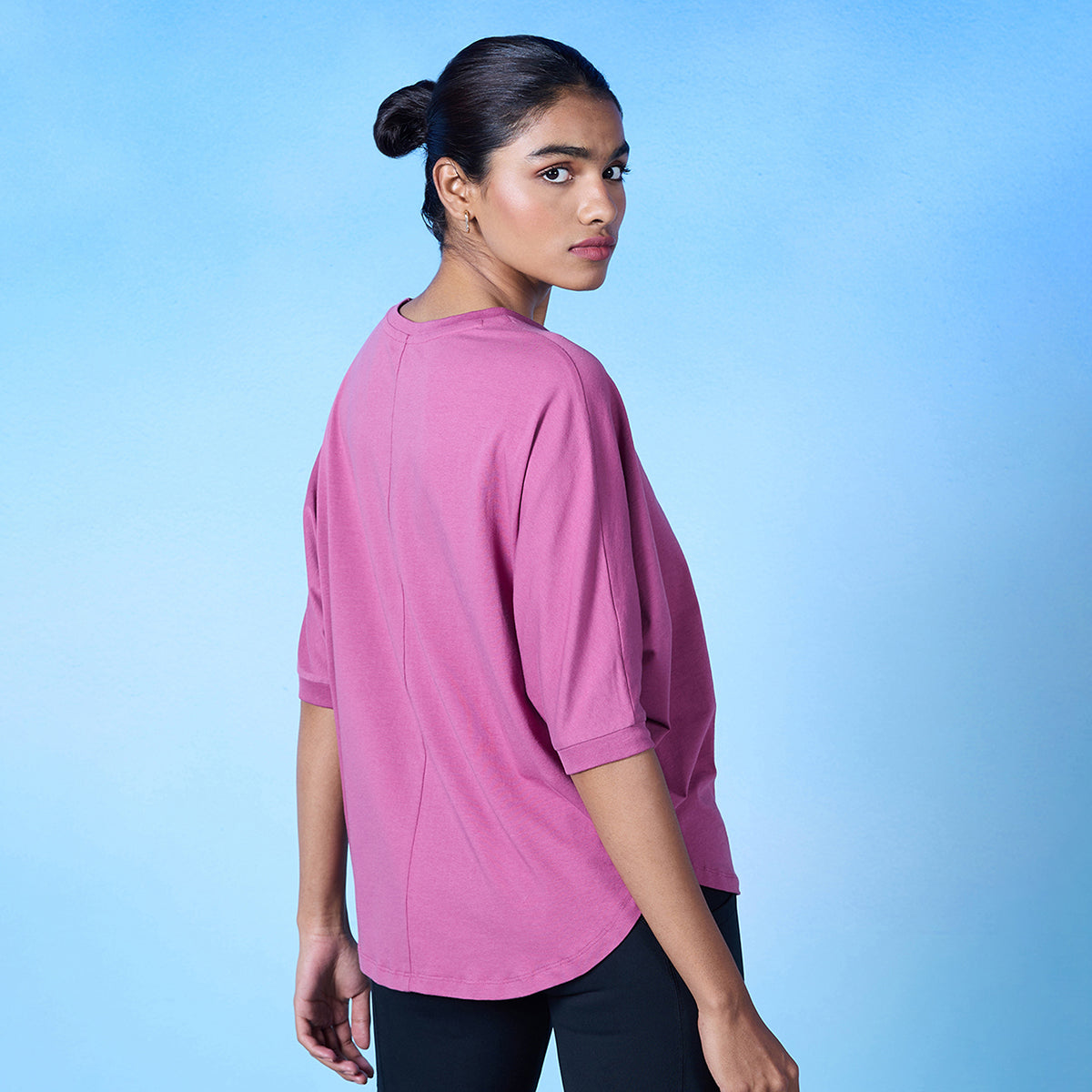 Nykd All Day Cotton Dolman Tee - NYLE278 - Red violet