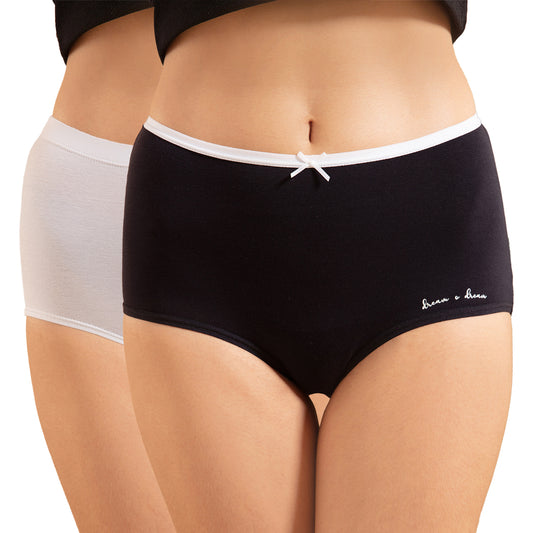 NYKD X Masaba Pack Of 2 Cotton Full Brief with Anti odor-NYP012--Anthracite, White