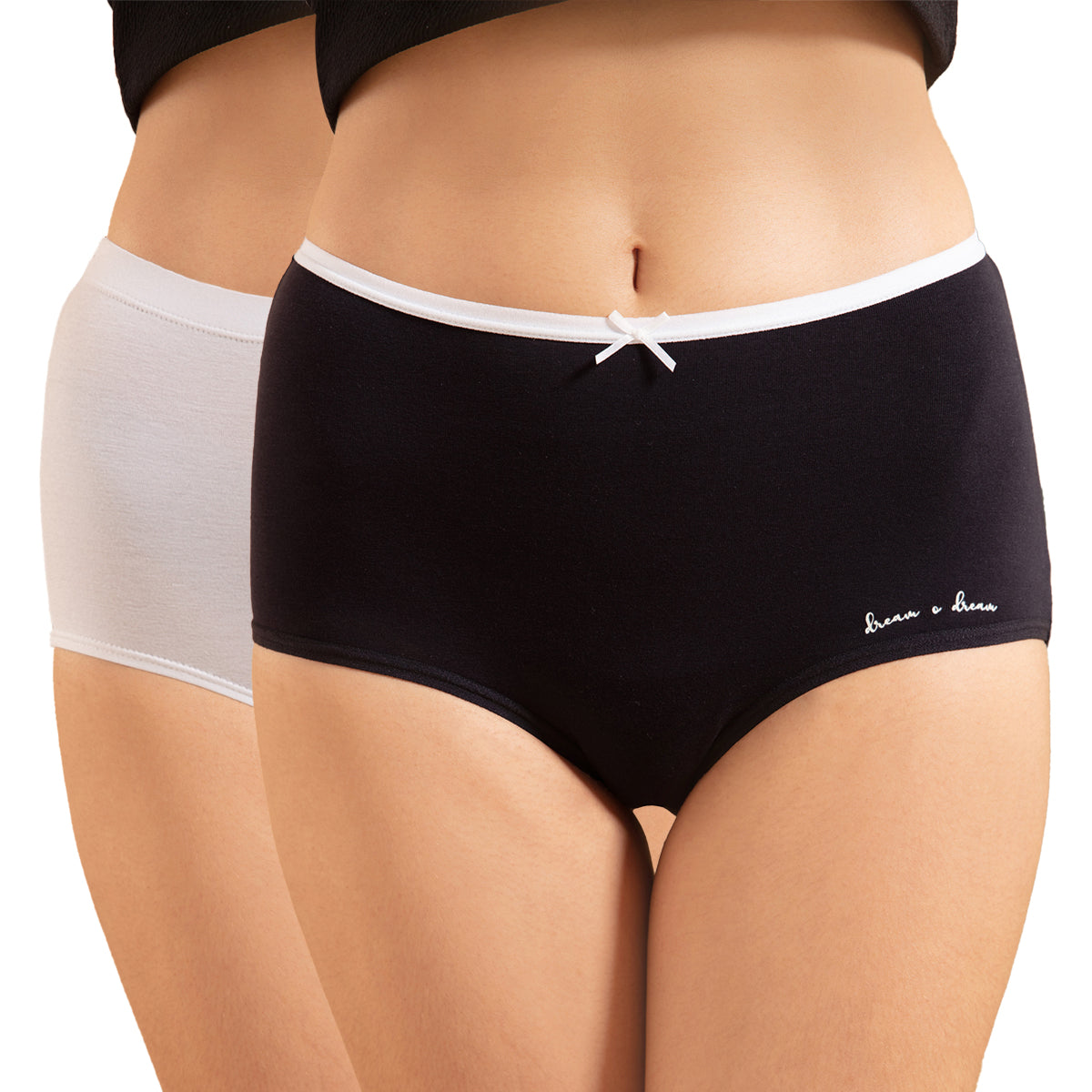 NYKD X Masaba Pack Of 2 Cotton Full Brief with Anti odor-NYP012--Anthracite, White