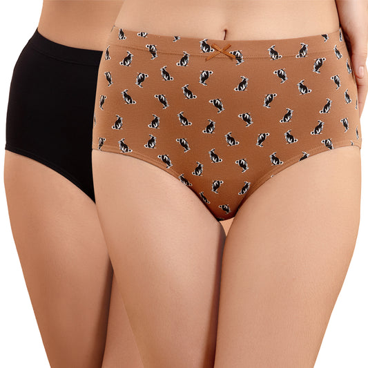 NYKD X Masaba Pack Of 2 Cotton Full Brief with Anti odor-NYP015-Bunny Aop, Anthracite