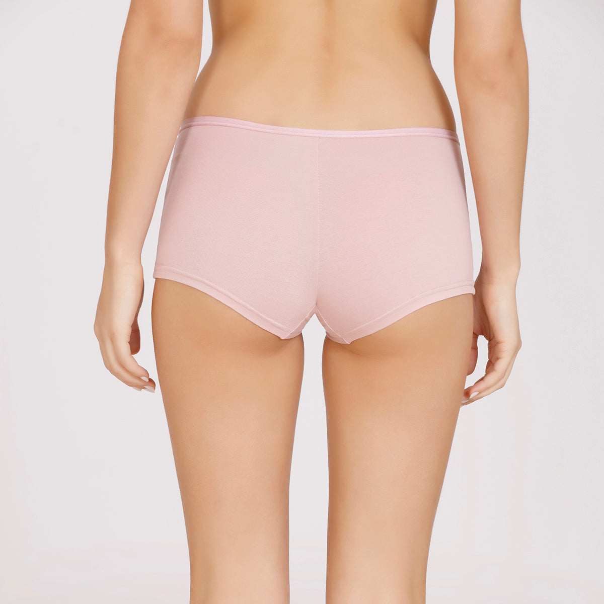 Soft stretch cotton Mid rise Boyshort with full rear coverage-NYP082-Pink