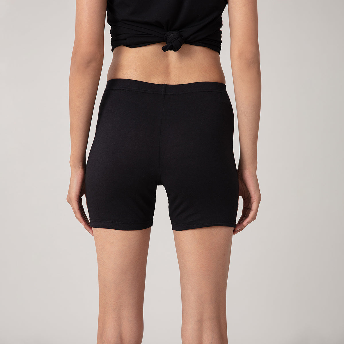 Nykd by Nykaa Stretch cotton cycling shorts - Black NYP083