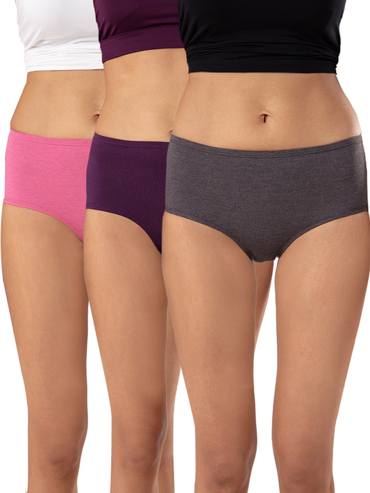 Buy Nykd by Nykaa PO3 High Rise Full Brief Cotton Stretch Full Coverage  Panty Multi-Color-NYP036 online