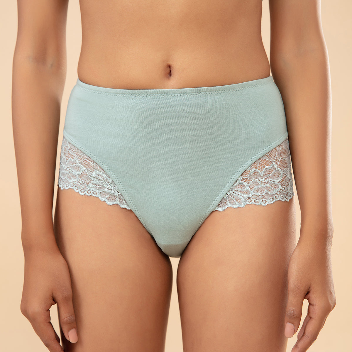 Breathe Lace High Rise Full Brief -NYP185-Blue surf