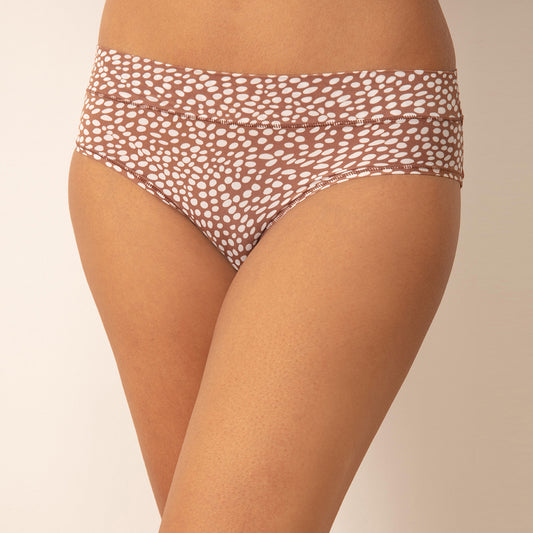Nykd by Nykaa Super 4 Way Stretch Hipster Panty-NYP342-Brown Polka