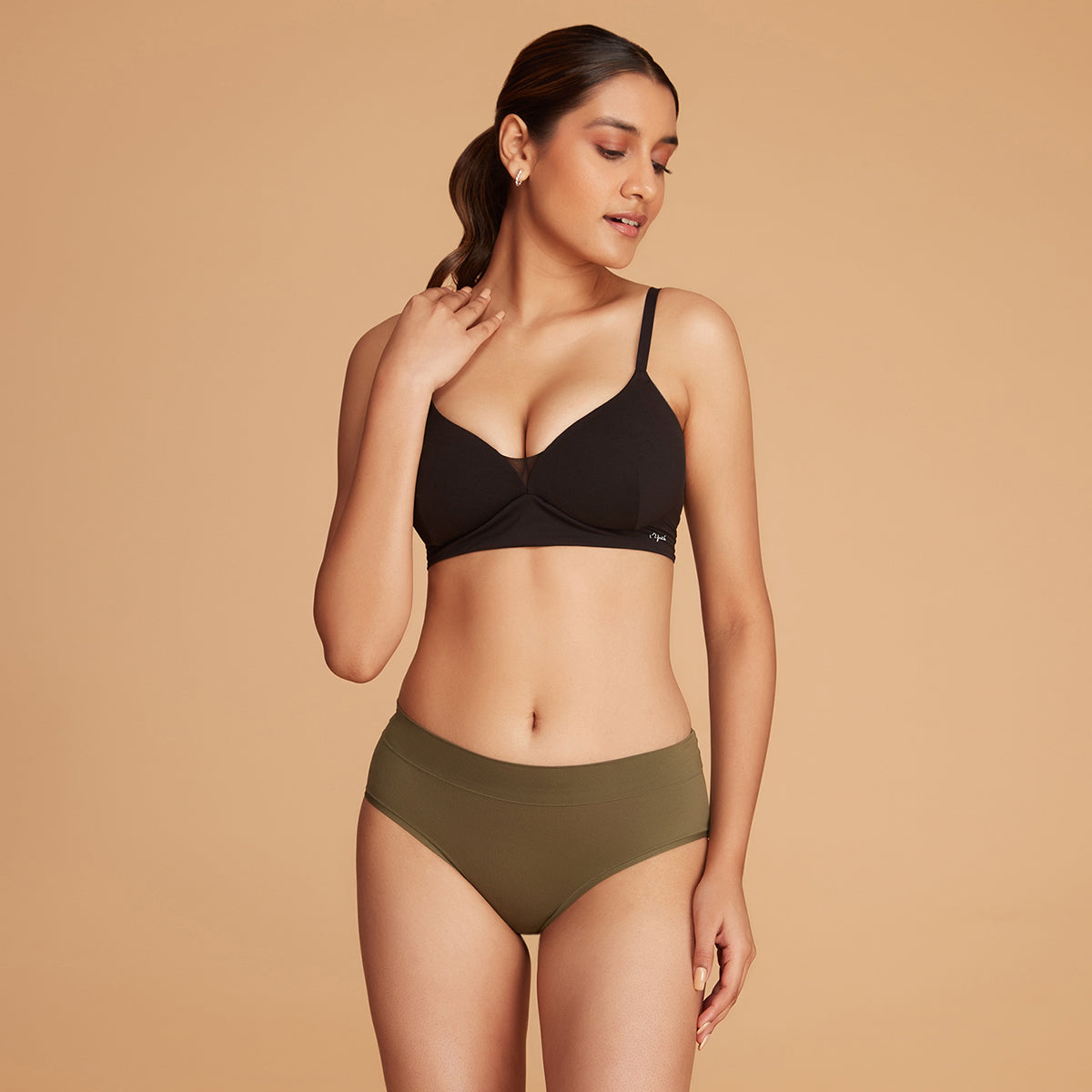 Nykd by Nykaa 4 Way Stretch Hipster Panty - NYP342 - Olive