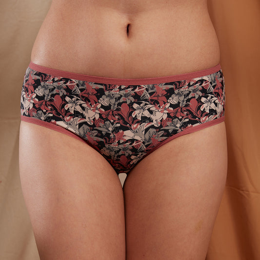 Pretty Prints Hipster Panty-NYP346 Dark Florals