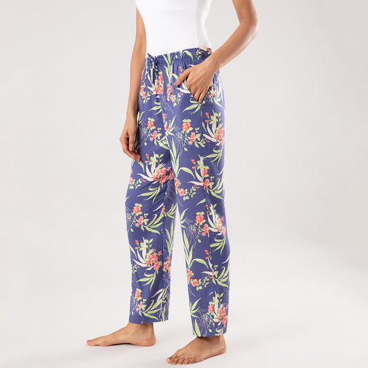 Rayon Pajama Printed paradise ultra-smooth Pyjama  - NYS022 Blue print