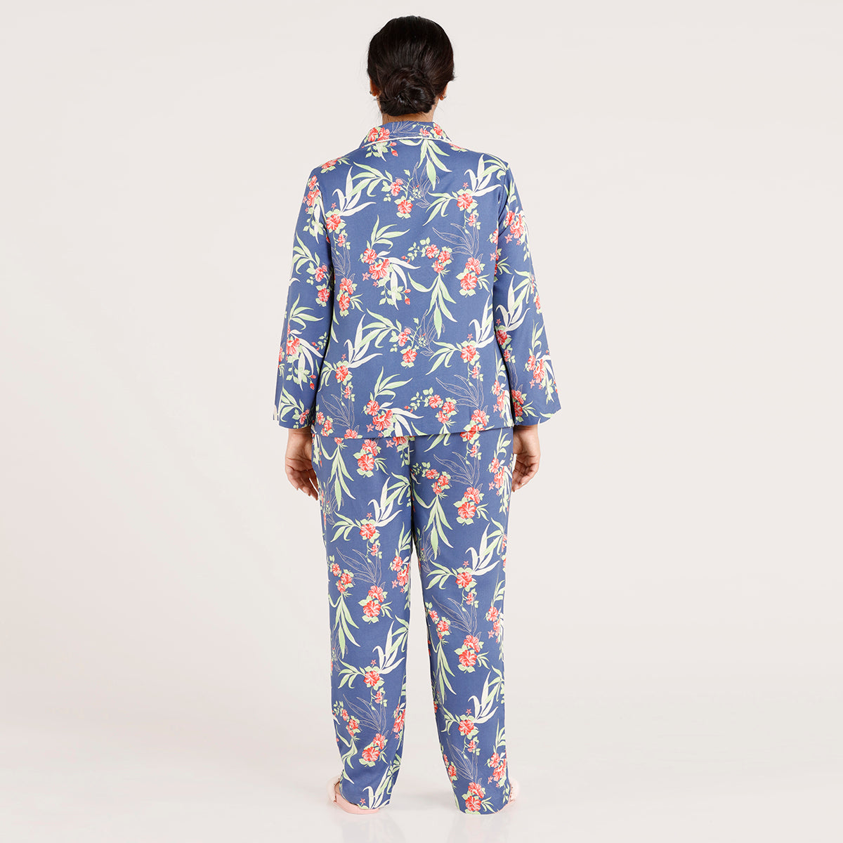 Rayon Pajama Printed paradise ultra-smooth pyjama set - NYS028 Blue print