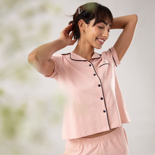 Printed Paradise comfy Capri set-NYS030-Dusty Pink