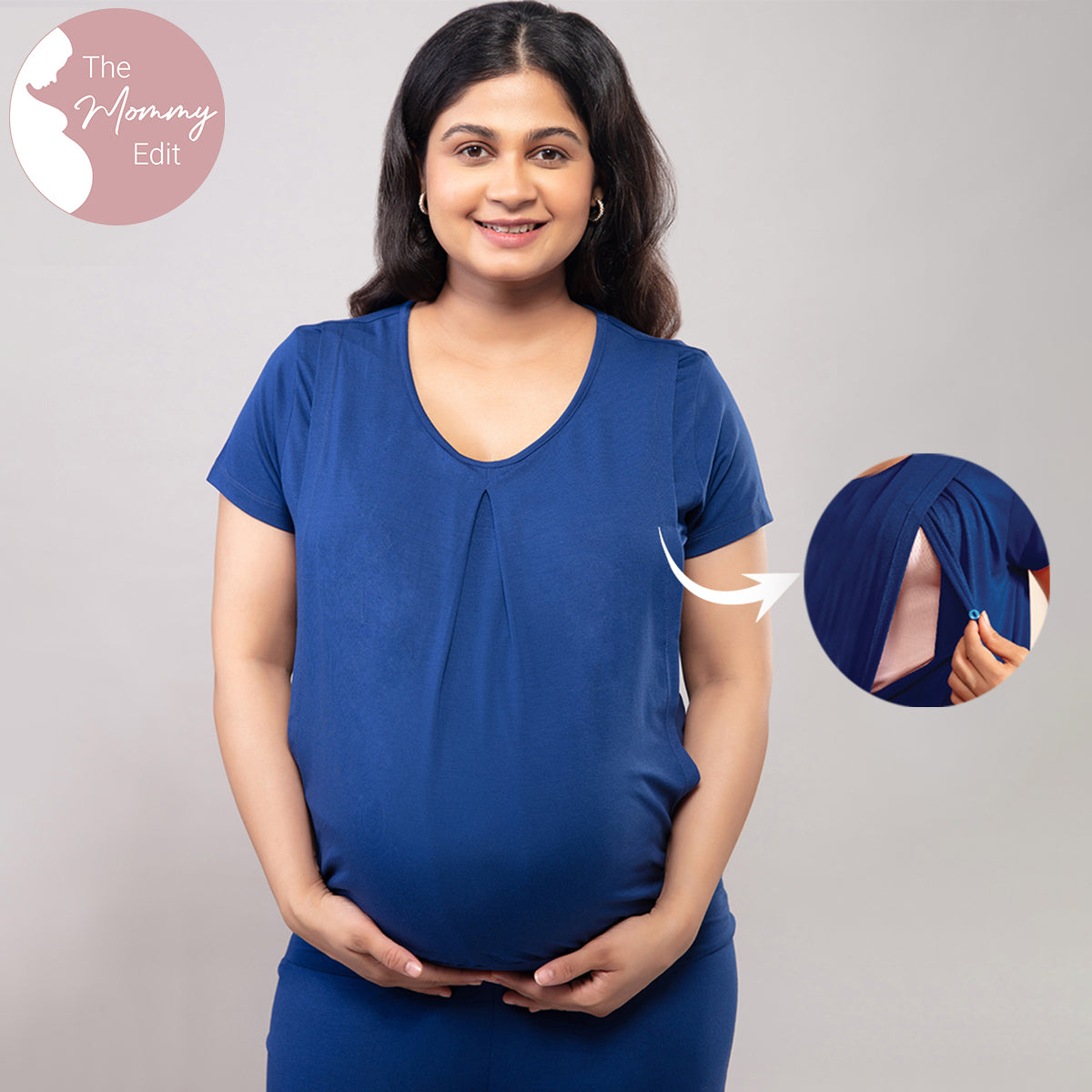 Comfy Mommy Top - Estate Blue NYS043