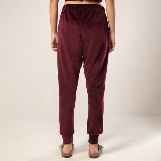 Velour Jogger - Ruby Wine NYS049