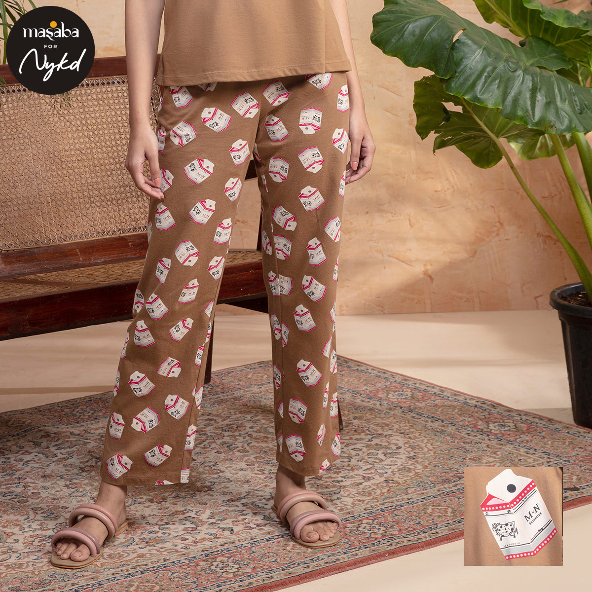 Masaba For Nykd Cotton Pajama - Milky Way Brown NYS080