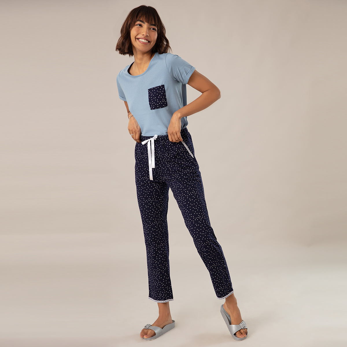 Super Fine Cotton Cosy Pajama Set - NYS108 Polka Dot