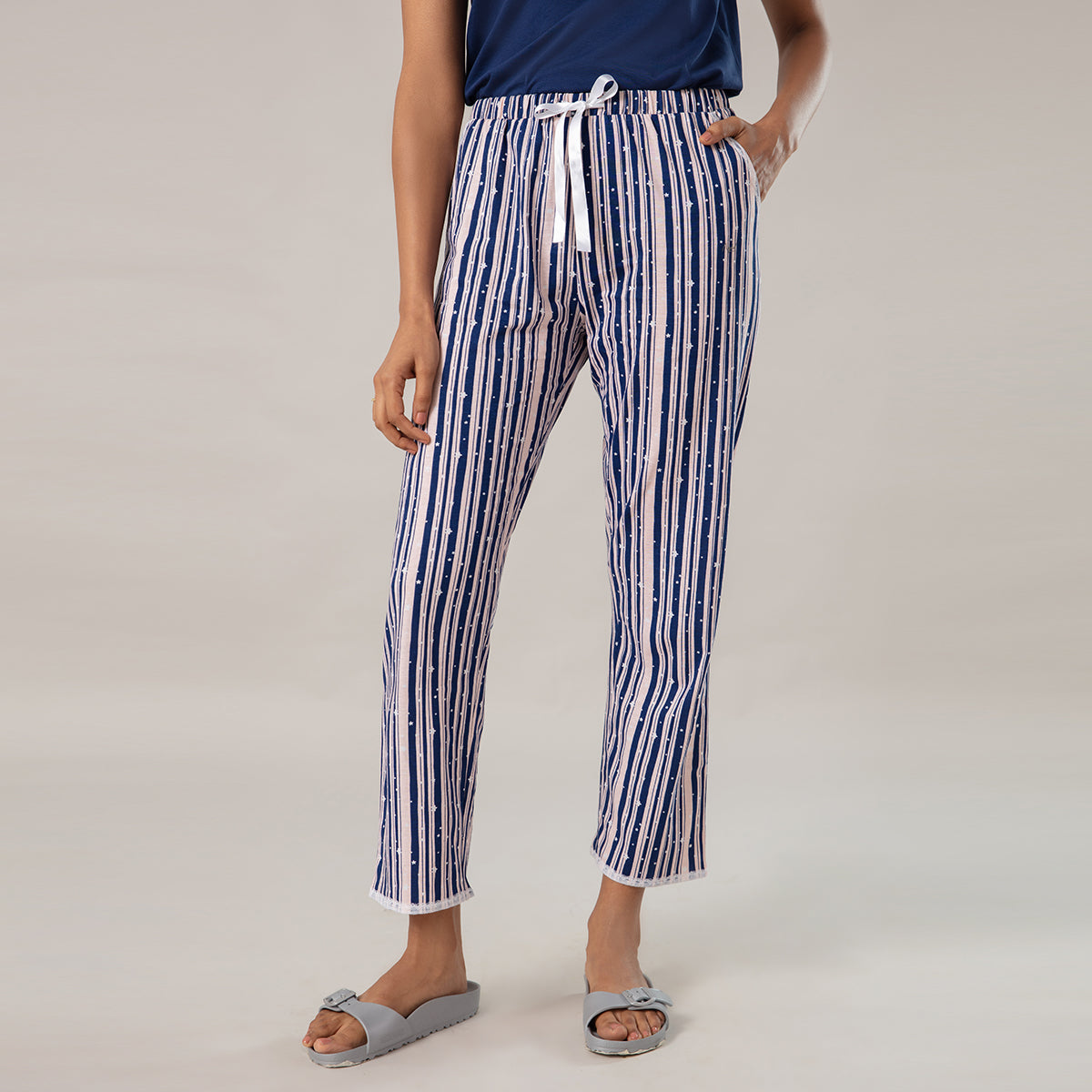 Super Fine Cotton Cosy Pajama Set - NYS108 Stripe Heart