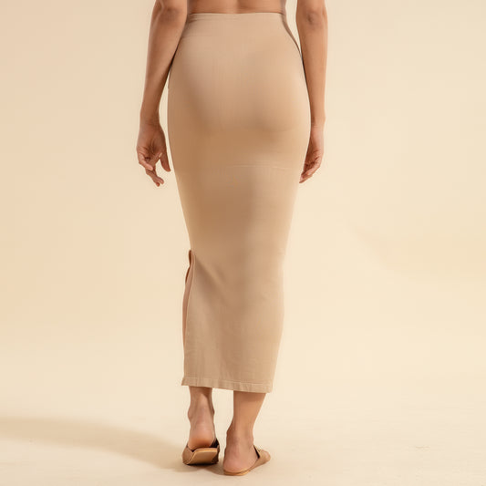 Trendmalls Brown Lycra Spandex Saree Shapewear Petticoat for Women
