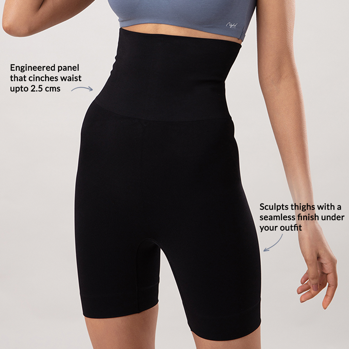 Women Lycra & Spandex Tummy Control Shapwear High Waist Trainer Thigh  Slimmer Shapewear (Black)