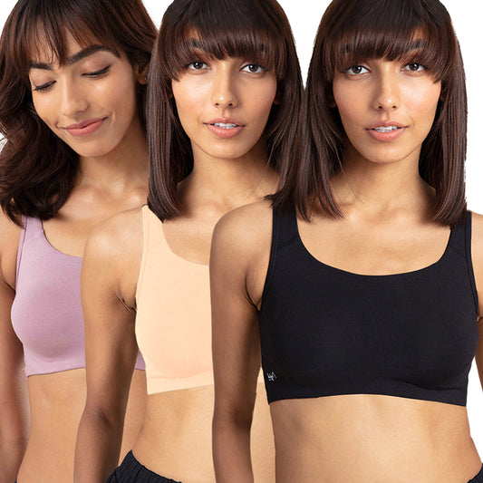 Nykd by Nykaa Cotton Camisole slip with in-built Bra -NYC003 Blush-S