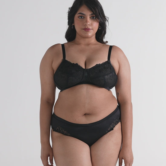 Floral Mesh Wirefree Non-padded Bra-Black NYB230 – Nykd by Nykaa